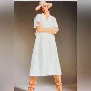 NWT Anthropologie Maeve white lace midi dress